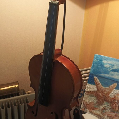 Table lamp with real violin base, handmade statement piece