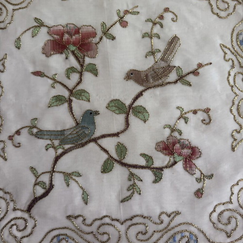 Handmade Embroidered Decorative Silk Table Linen 46x46 cm