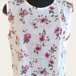 White floral blouse L/XL used with open back