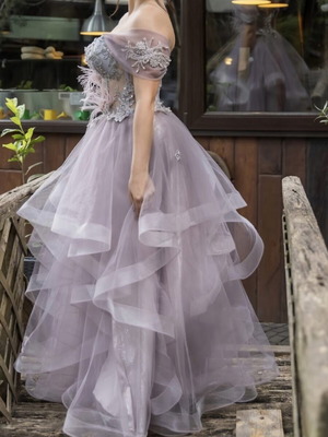Ball gown dress custom made, colorful, size M