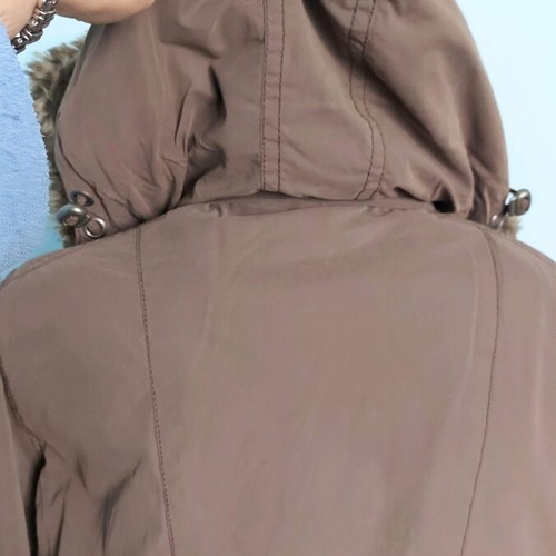 Cecil warm parka coat used, beige, large size