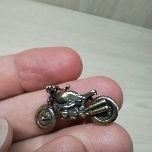 Motorcycle miniature new brass vintage gold tone
