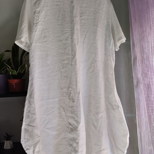 White dress linen and cotton boho style one size like new