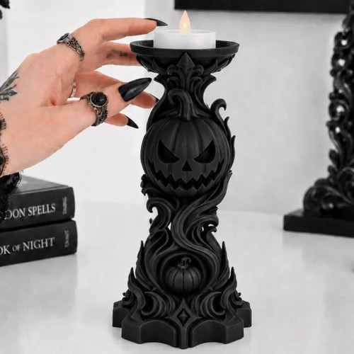 Gothic Pumpkin Candlestick 3D printed, new, Halloween decor