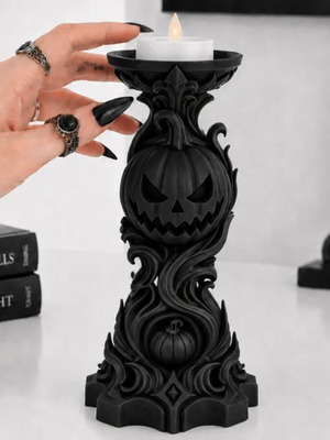 Gothic Pumpkin Candlestick 3D printed, new, Halloween decor