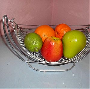 Φρουτιέρα Επιτραπέζια σε Σχήμα ''Αιώρας'' μαζί με τα Φρούτα Διακόσμησης (Όλα Μαζί).