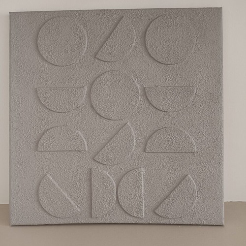 Canvas painting textured 40x40 with embossed acrylic texture like new
