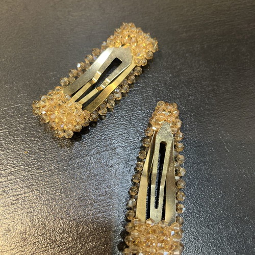 Hair clip set with golden crystals, like new