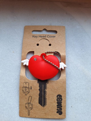 Key cover heart keychain, red