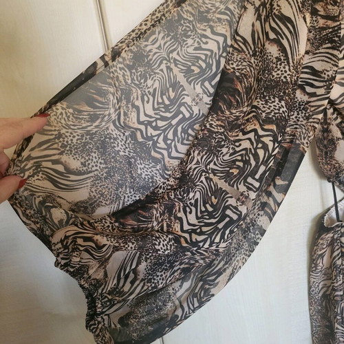 Φόρεμα Lynne καινούργιο animal print 38αρι μπεζ-μαύρο
