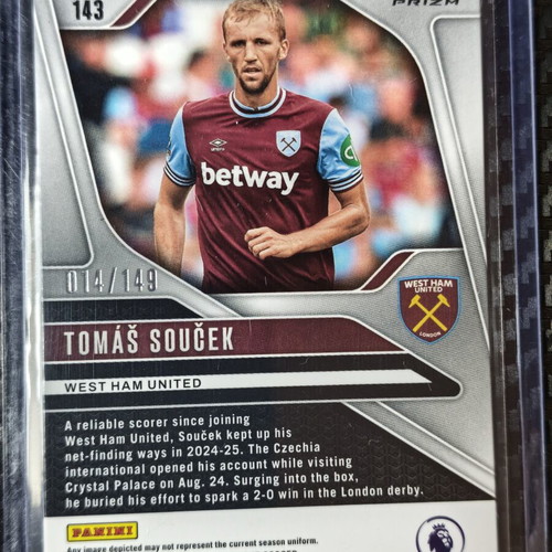2024-25 Panini Prizm Tomas Soucek Pink Circles #143 West Ham card