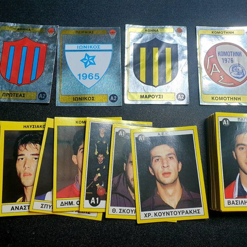 Basket 90 Panini stickers used with backing