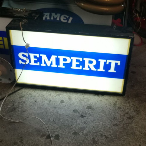 Semperit illuminated advertising sign used