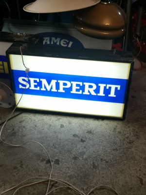 Semperit illuminated advertising sign used