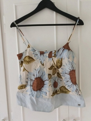 Tommy Hilfiger vintage blouse, beige and turquoise, size S