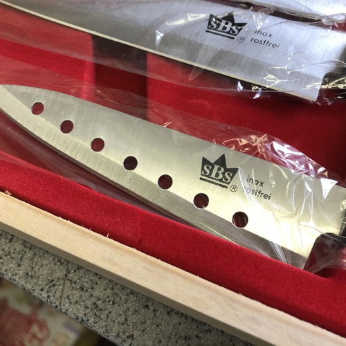 Nara in Asia knife set with wooden box new, 3 pieces