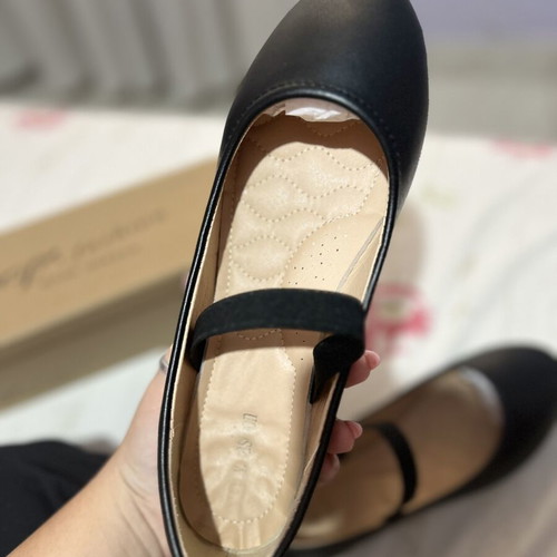 Ballerina shoes with elastic band, size 41, black