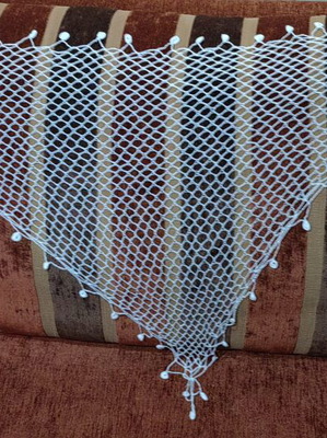 Traditional handmade Cretan scarf, white