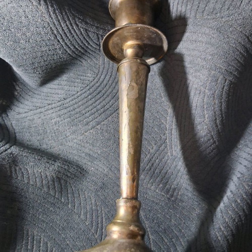 Vintage candlestick used, 25 cm, sturdy