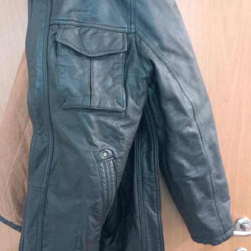 Leather jacket used, black, size XXL