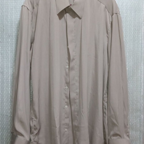 Men's Long Sleeve Shirt size L like new, beige viscose
