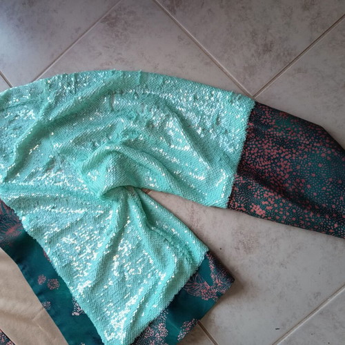 Nidodileda Aqua Sequined Oversized Jacket like new, one size, turquoise