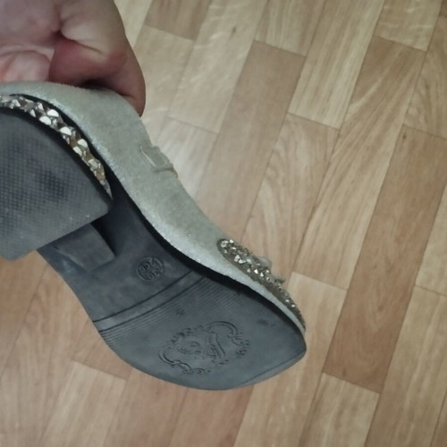 Girls' Ballerina Shoes silver, like new, size 30