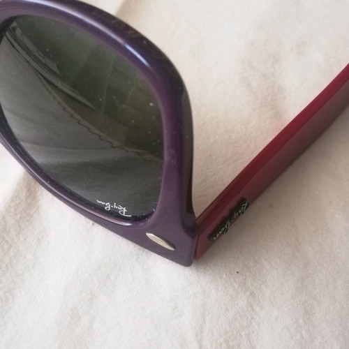 Ray Ban sunglasses used with purple frame and black-blue lenses