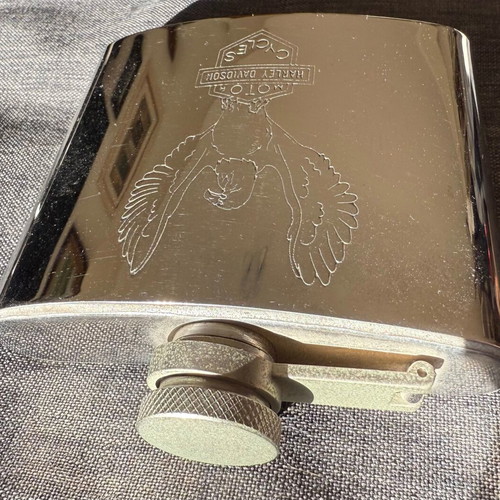 Harley Davidson 5oz stainless steel flask used