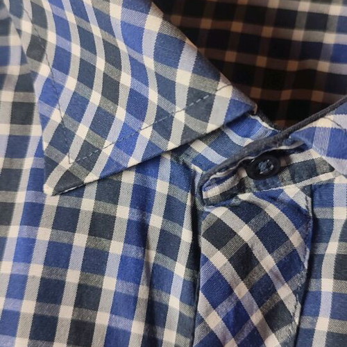 Men's checked shirt blue slim fit like new, size S