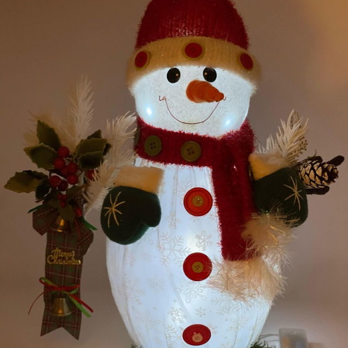 Christmas snowman vintage 1980 illuminated like new, height 46 cm