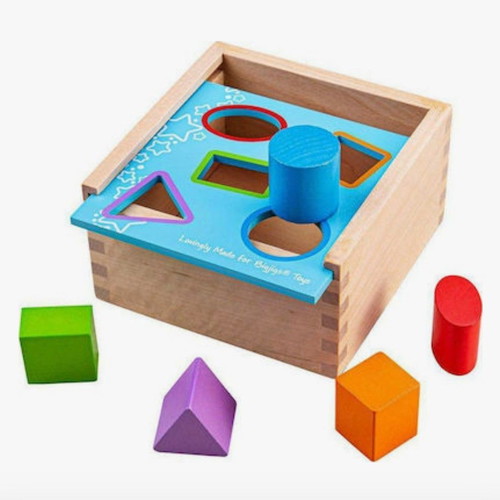 Bigjics shape sorting box wooden, from 12 months