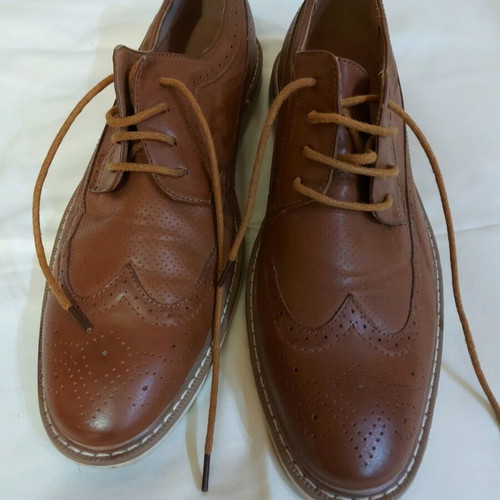 Men's brown leather dress shoes like new, size 44