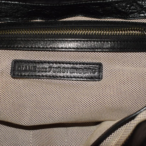 Diane Von Furstenberg Vintage Leather Hand Bag like new, black