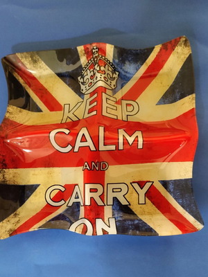 Vintage nut bowl with English flag design