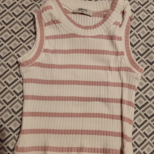 Evita summer set for girls with capri pants, white and pink
