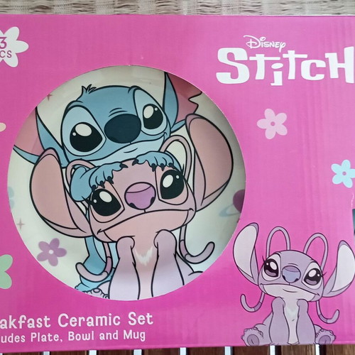 Stitch Ceramic Dinner Set 3pcs 25x18.5x9.5cm new