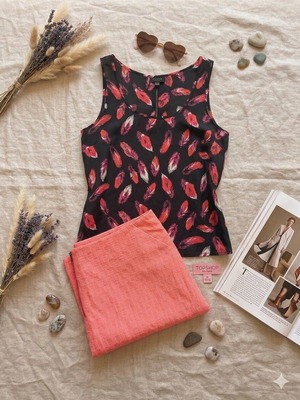 Summer Set with Amisu Top and Topshop Coral Mini Skirt new