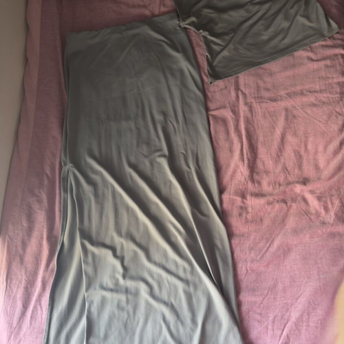 Pull & Bear matching grey set like new, crop top L and skirt M