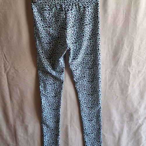 Miss Flamingo Kids Leopard Print Active Leggings, turquoise