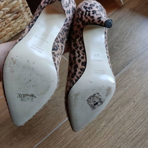 Animal print pony skin pumps used, size 37, 8 cm heel