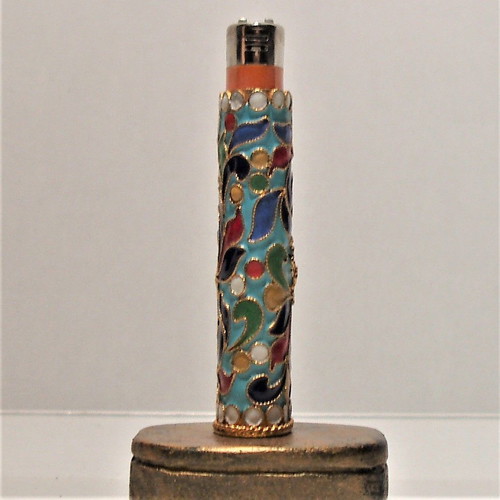 Collectible brass BIC lighter cover with multicolor enamel new
