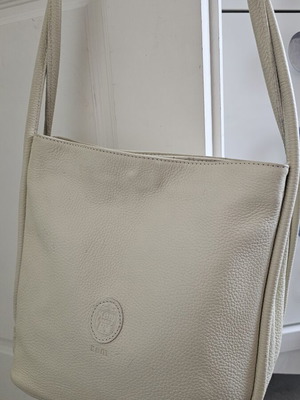 KEM leather shoulder bag used, beige