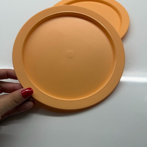 Tupperware plate set salmon color new, ideal for babies
