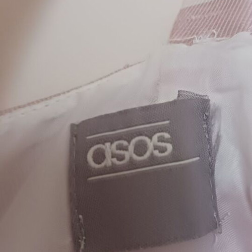 Cocktail dress Asos like new, white with pink and gray stripes, size S