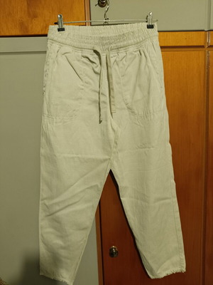 Zara παντελόνι jogger, μπεζ, βαμβάκι και λιοσελ, μέγεθος M