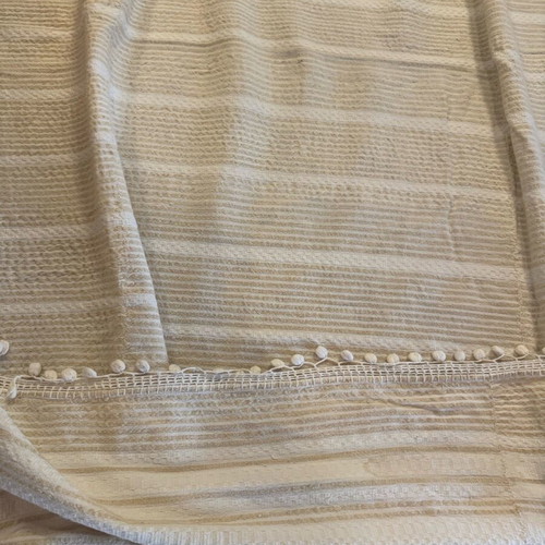 Wool woven with knitted lace like new