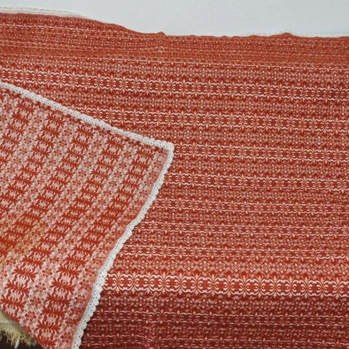 Wool bed sheet like new with handmade lace edging