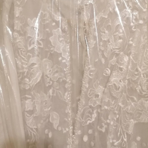 Demetris by Dawood wedding dress used, handmade lace and tulle blue