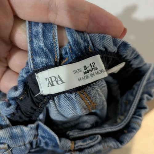 Zara denim overalls 9-12m like new, 74cm